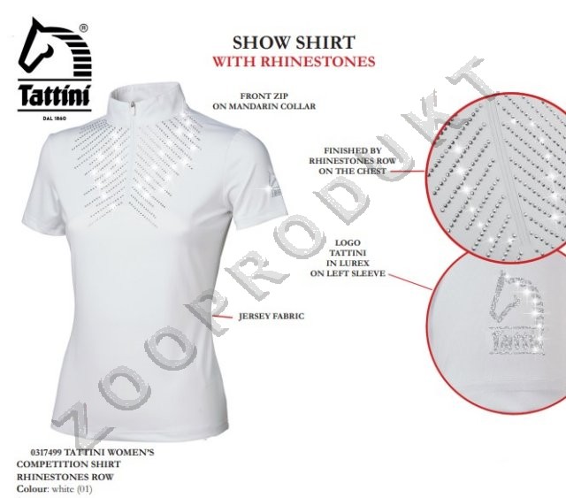 Velký obrázek Tričko závodní dámské Tattini kamínky stojáček zip vpředu