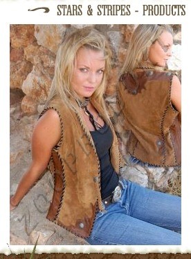 Velký obrázek Westernová vesta Nelly kůže zdobená