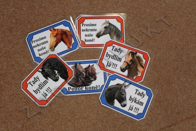 Obrázky ke zboží: Cedulka koně různých plemen a provedení