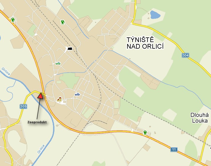 Mapa Prodejna  ZOOPRODUKT-Ešpandr s.r.o.